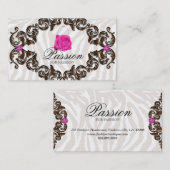 Mode handtas Roos Roze Zebra Lijst Visitekaartje (Voorkant / Achterkant)