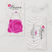 Mode handtas Roos Roze Zebra Visitekaartje (Voorkant / Achterkant)