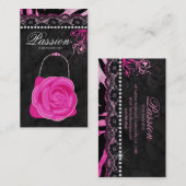 Mode handtas Roos Roze Zebra Visitekaartje (Voorkant / Achterkant)