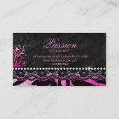 Mode handtas Roos Roze Zebra Visitekaartje (Achterkant)