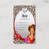 Mode handtas Visitekaartje Rood leopard beige (Achterkant)