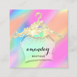 Mode Hanger Dress Boutique Holograaf QR Vierkante Visitekaartje