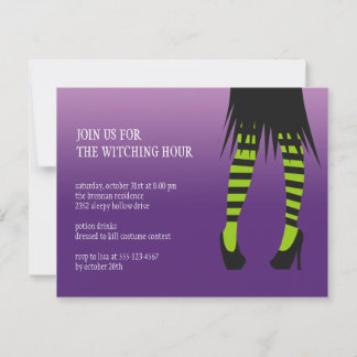 Mode heksen stripe poot Halloween party Kaart