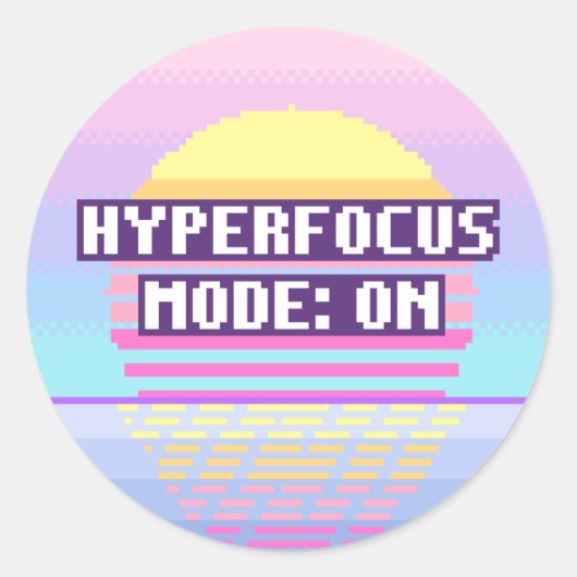 Mode Hyperfocus : Autocollant Pixel Neurodivergent (Devant)