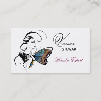 Mode Illustratie Beauty Business Butterfly Visitekaartje