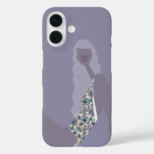 Mode-illustratie Chic Vrouw Paars Moderne Kunst iPhone 16 Hoesje