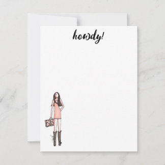 Mode illustratie cowgirl kaarten notitiekaartje