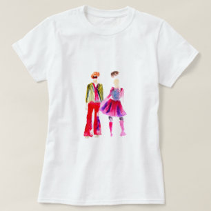 Mode illustratie figuren kunst waterverf t-shirt