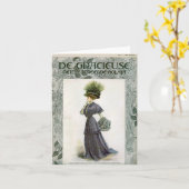  Mode Illustratie Lady Botanisch Pet Kaart (Gele Bloem)