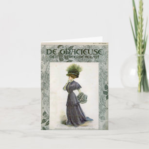 Mode Illustratie Lady Botanisch Pet Kaart