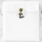 Mode Illustratie Lady Botanisch Pet Ronde Sticker (Tas)