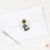 Mode Illustratie Lady Botanisch Pet Ronde Sticker (Envelop)