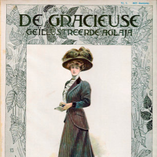  Mode Illustratie Lady Holding a Book Poster