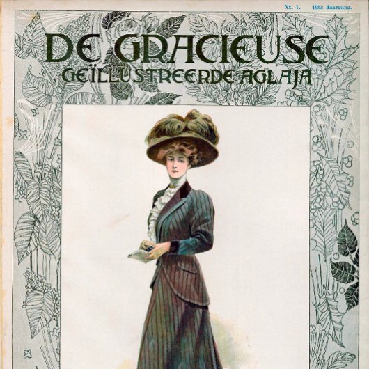  Mode Illustratie Lady Holding a Book Poster