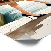 Mode illustratie van de vrouw die Venetië overstee Poster (Hoek)