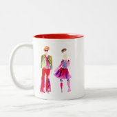 Mode illustratie waterverf boho tweekleurige koffiemok (Links)