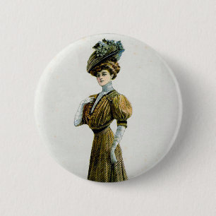  Mode illustratievrouw in Pet druiven Ronde Button 5,7 Cm