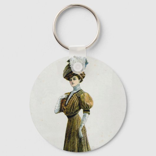 Mode illustratievrouw in Pet druiven Sleutelhanger (Achterkant)