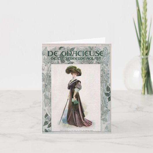  Mode illustratievrouw met suikerriet Kaart (Voorkant)