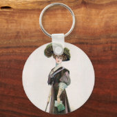  Mode illustratievrouw met suikerriet Sleutelhanger (Achterkant)