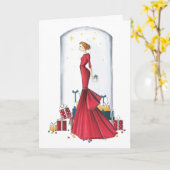 Mode Illustré Carte de Noël "Star du Nord" (Fleur jaune)