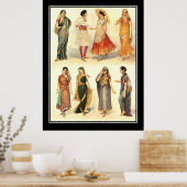Mode Inde Affiche Vintage Sari (Cuisine)