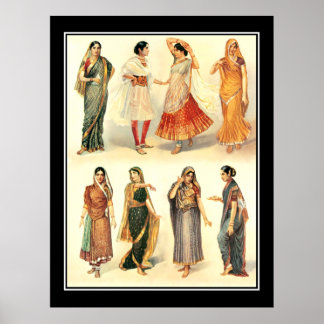 Mode Inde Saree Poster vintage