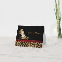 Mode Jaguar Patroon Stiletto Dank u kaart