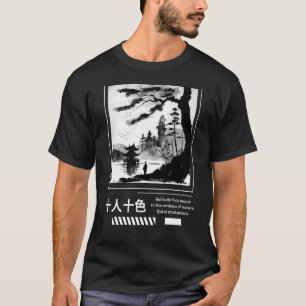 Mode Japanse Sumi e Painting Streetwear stijl T-shirt