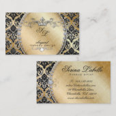 Mode Jewelry Makeup Artist Damask Crown Cool Visitekaartje (Voorkant / Achterkant)