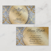 Mode Jewelry Makeup Artist Damask Crown Cool Visitekaartje (Voorkant / Achterkant)