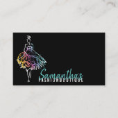 Mode jurk schets zwarte boutique visitekaartje (Voorkant)