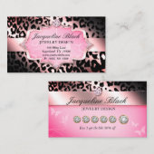 Mode juwelier Leopard Elegant Loyalty Card Visitekaartje (Voorkant / Achterkant)