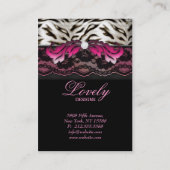 Mode Juwelry Zebra Lace Pink Jumbo Visitekaartje (Achterkant)