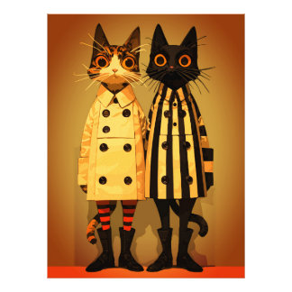 Mode katachtigen - eigenzinnige kattenjassen en la foto afdruk