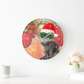 Mode kerstkat met Pet van Santa Claus Grote Klok (Huis)