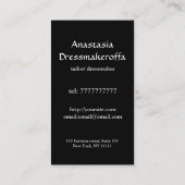 Mode kleermaker,  stijl visitekaartje (Achterkant)