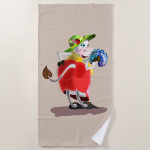 Mode Koe Beach Towel Cartoon Strandlaken