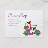 Mode koopt juwelen scooter Zebra Visitekaartje (Achterkant)