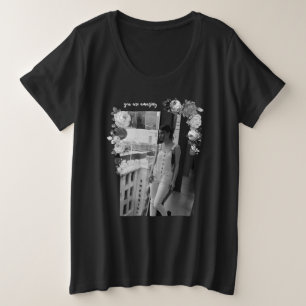 MODE Kunstmeisje Wit en zwart mooi #3 Grote Maat T-shirt