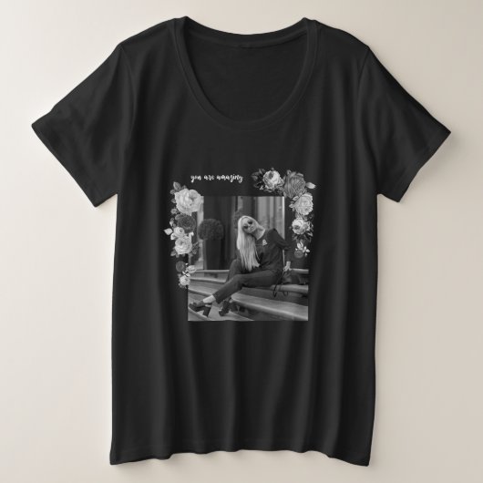 MODE Kunstmeisjes zwart en grijs mooi #2 Grote Maat T-shirt (Design voorkant)
