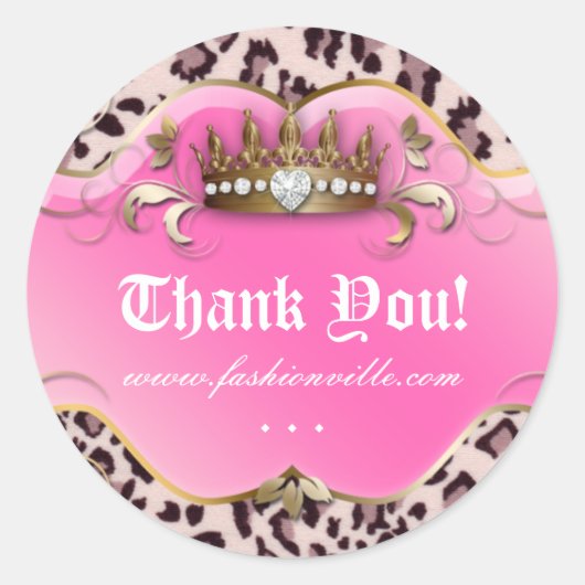 Mode Leopard Sticker Jewelry Crown Pink (Voorkant)