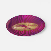 Mode Lippen Fuchsia Dierenprint Papieren Bordje (Gekanteld)