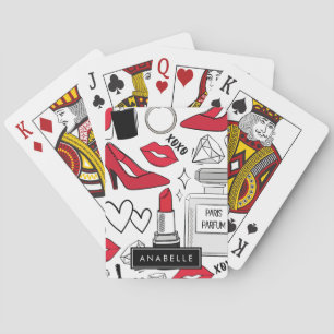 Mode, Lippen, Hoge hakken, Stiletto, Jouw naam Pokerkaarten