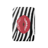 Mode lippen zebra glamour wit en zwart badmat (Voorkant Verticaal)