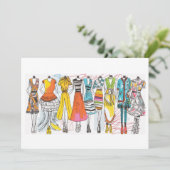 Mode maakt kunst kleurenafdrukken met lege notieca kaart (Staand voorkant)