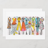 Mode maakt kunst kleurenafdrukken met lege notieca kaart (Voorkant / Achterkant)