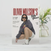 Mode magazine foto baby shower kaart (Staand voorkant)