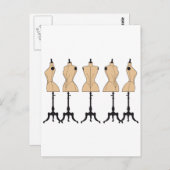  mode-mannequins, oude kleding briefkaart (Voorkant / Achterkant)