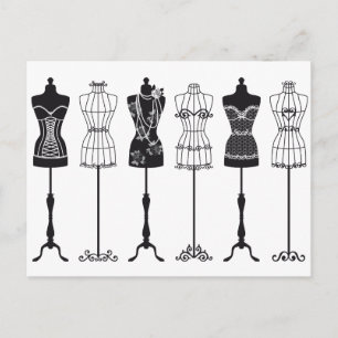mode mannequins silhouettes briefkaart